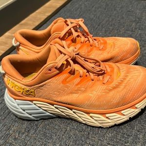 Barley worn Hoka running shoes